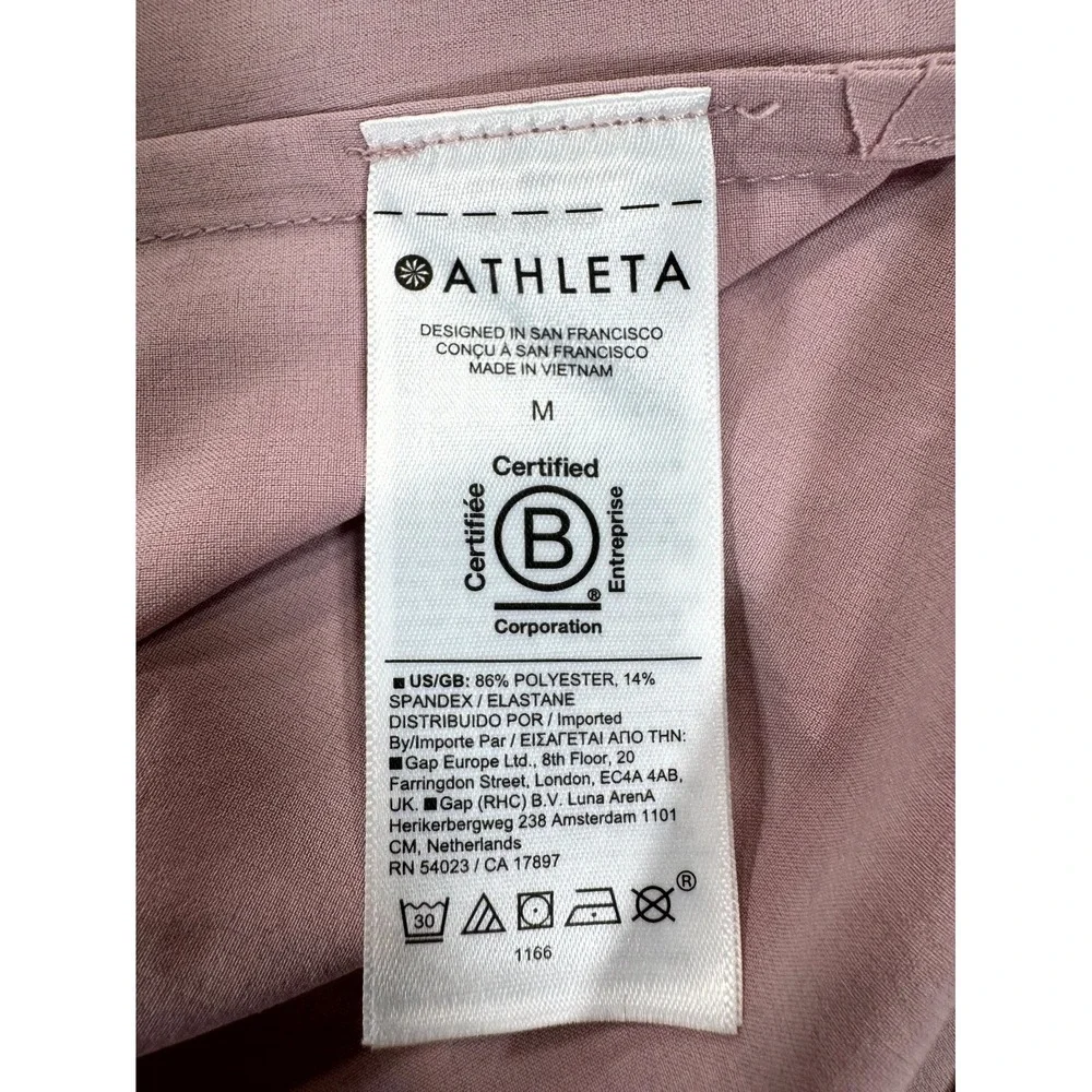 Athleta Everlasting Tank Top Womens Medium Smoked Mauve Sleeveless Button Front